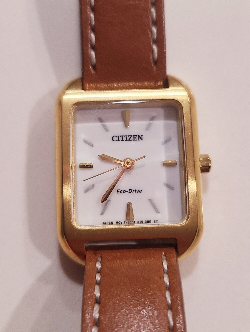 EUC CITIZEN ECO-DRIVE WOMEN'S SILHOUETTE BROWN LEATHER STRAP EM0492-02A - Picture 8 of 16